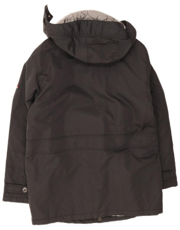 Navigare Giacca parka da uomo vestibilità ampia con cappuccio UK 38 Medium Nero