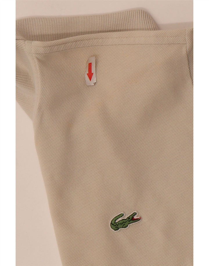 Polo da uomo Lacoste taglia 4 media in cotone bianco sporco
