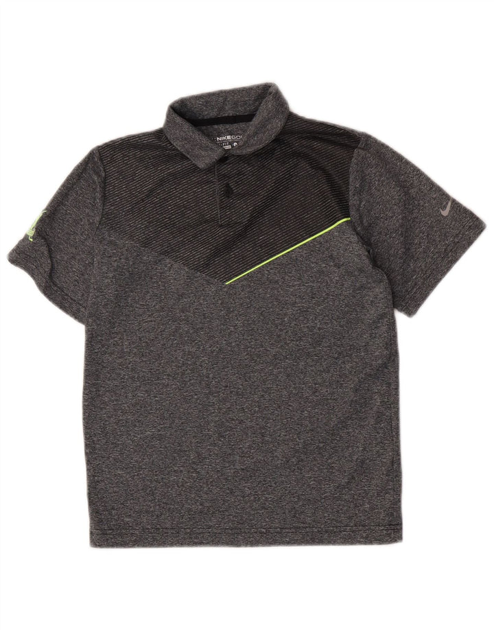 Polo Nike da ragazzo Dri Fit 8-9 anni Small Grigio Colourblock in poliestere