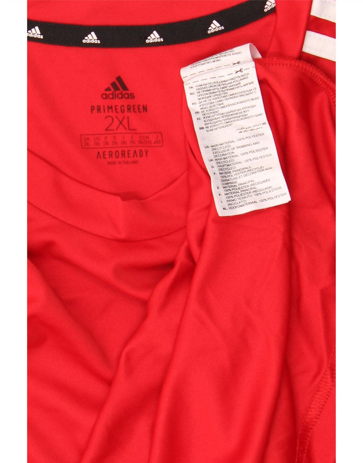 Maglietta Adidas Aeroready da uomo 2XL rossa in poliestere