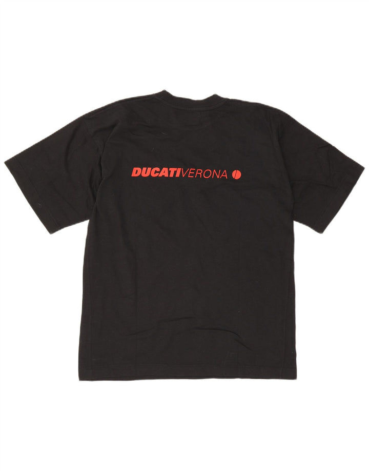 T-shirt grafica da uomo Ducati Top in cotone nero medio