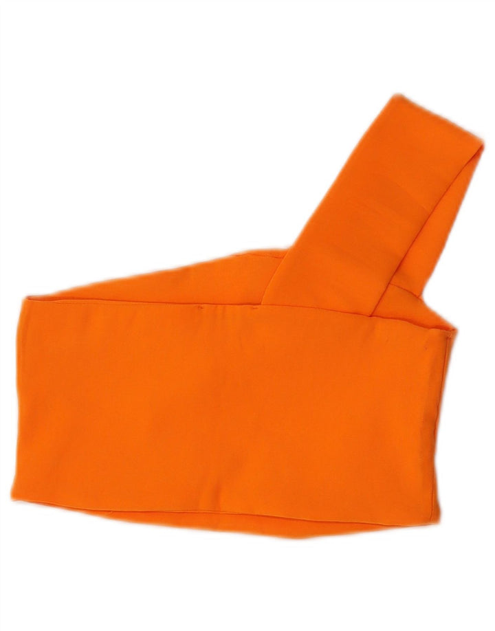 Top corto monospalla da donna Zara UK 12 Poliestere arancione medio