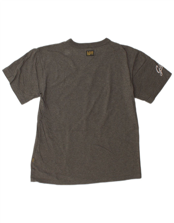 T-shirt grafica da uomo G-Star Raw Top grande in cotone grigio