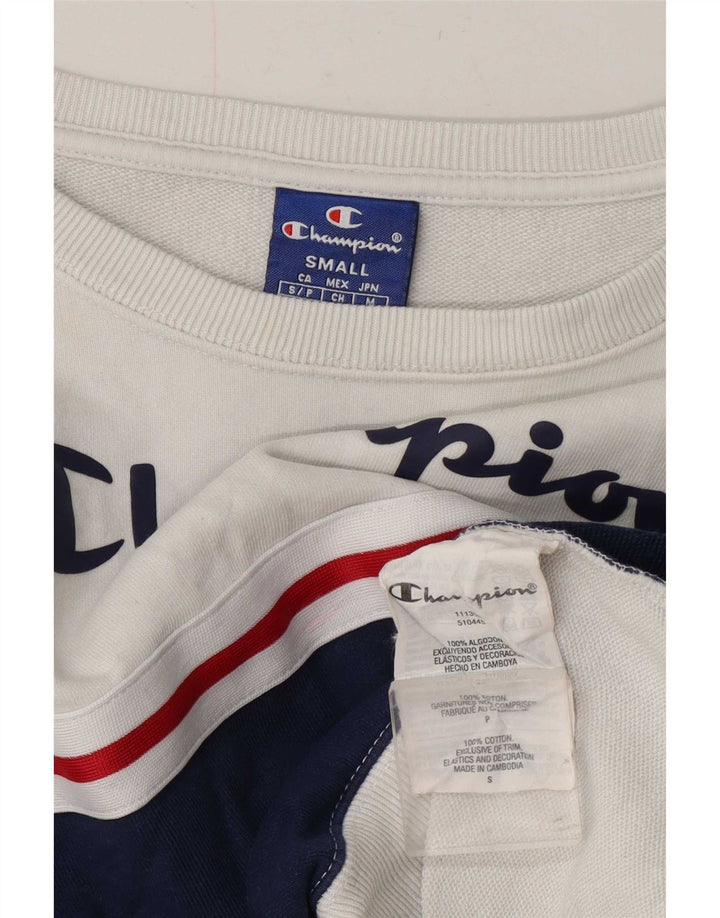 Felpa corta oversize da donna Champion UK 10 piccola bianca