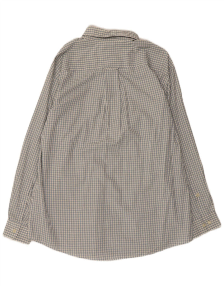 Camicia da uomo Orvis grande in cotone a quadretti blu