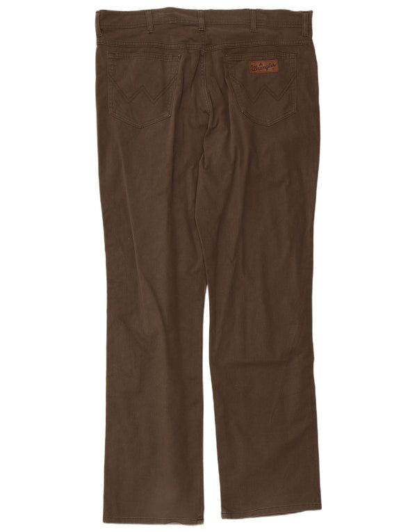Pantaloni casual dritti da uomo Wrangler W40 L33 Beige a spina di pesce