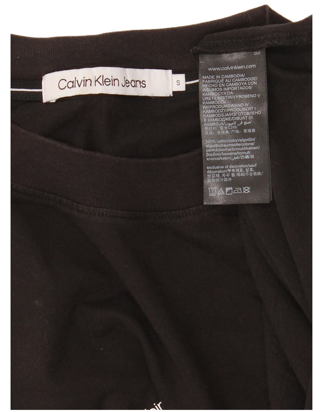 Calvin Klein Jeans Top grafico da uomo manica lunga piccolo cotone nero
