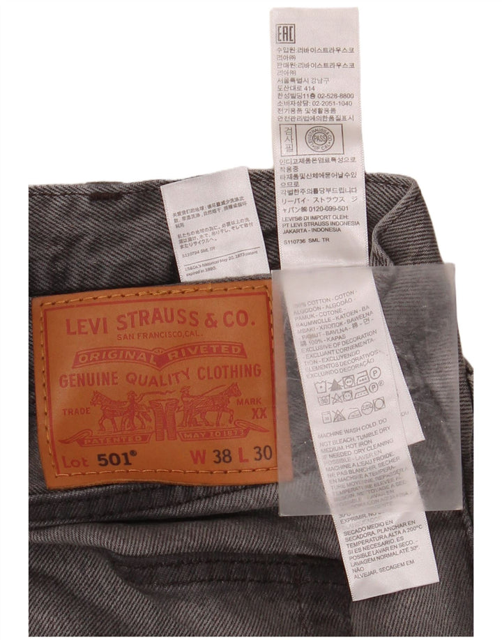 LEVI'S Jeans dritti da uomo 501 W38 L30 Cotone grigio