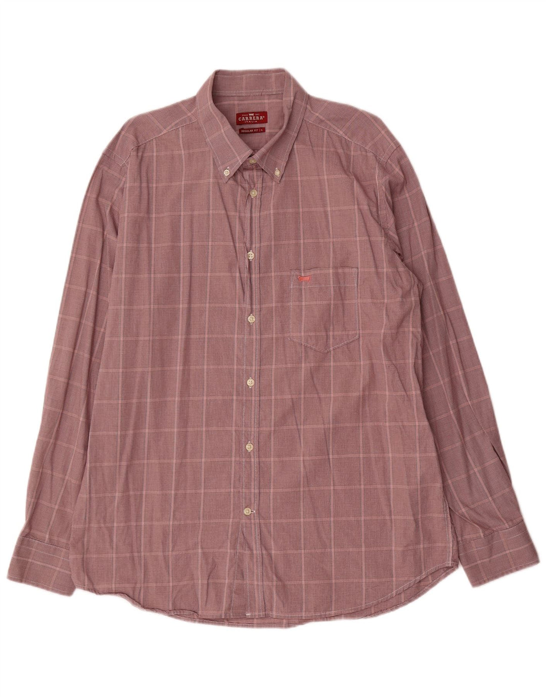 Camicia Carrera da uomo vestibilità regolare XL in cotone a quadri bordeaux