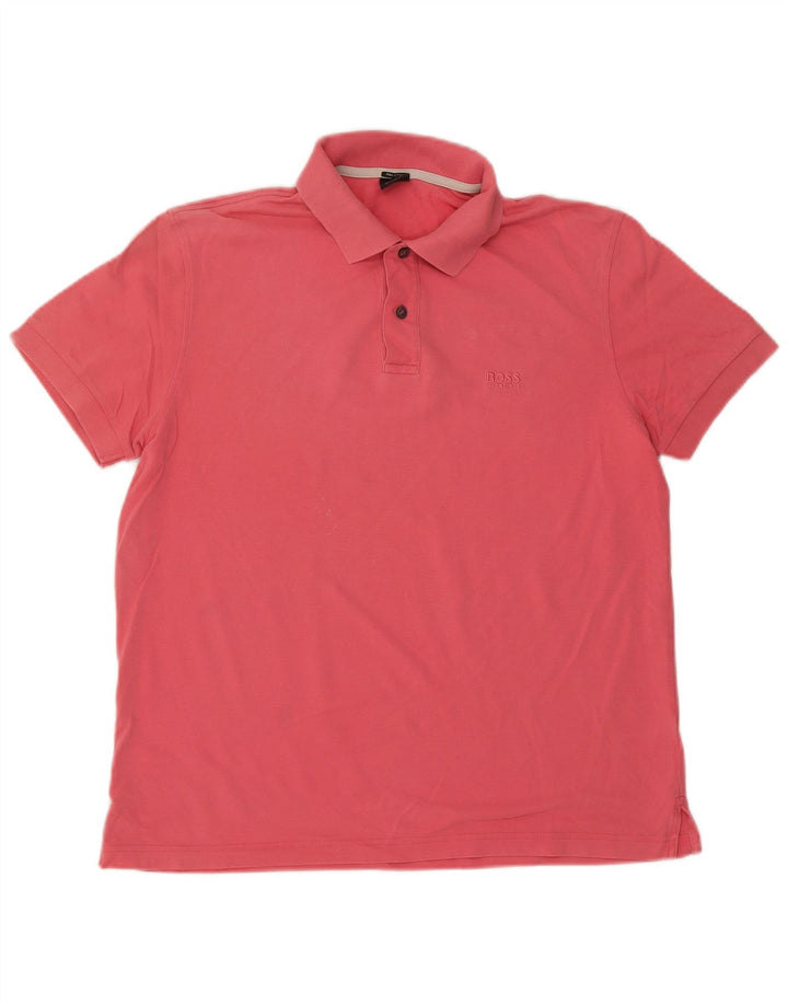 Polo Hugo Boss da uomo vestibilità regolare, taglia grande, in cotone rosso