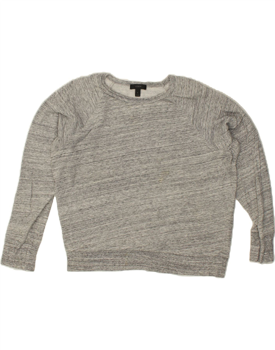 J. CREW Womens Sweatshirt Jumper UK 14 Large Grey Flecked Cotton | Vintage J. Crew | Thrift | Second-Hand J. Crew | Used Clothing | Messina Hembry 
