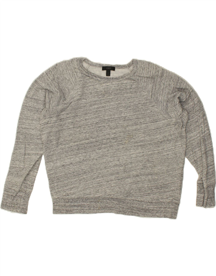 J. CREW Womens Sweatshirt Jumper UK 14 Large Grey Flecked Cotton | Vintage J. Crew | Thrift | Second-Hand J. Crew | Used Clothing | Messina Hembry 
