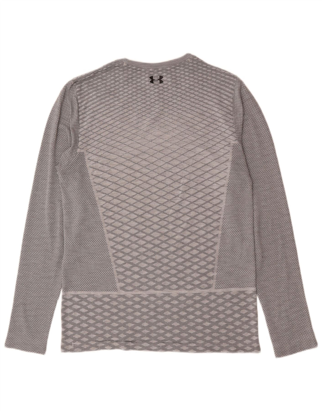 Under Armour Mens Heat Gear Top manica lunga grigio medio geometrico