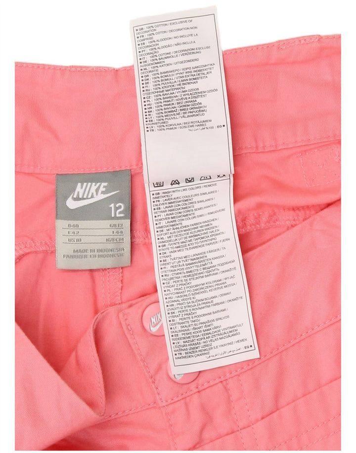 Pantaloncini Bermuda da donna Nike UK 12 medi W30 cotone rosa