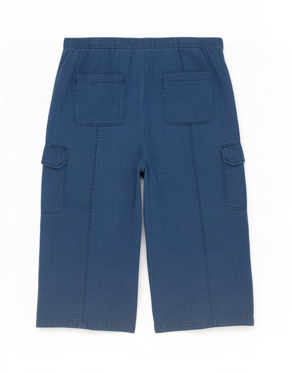 Pantaloni corti a vita alta da donna Marks & Spencer UK 20 2XL W40 L24 Blu