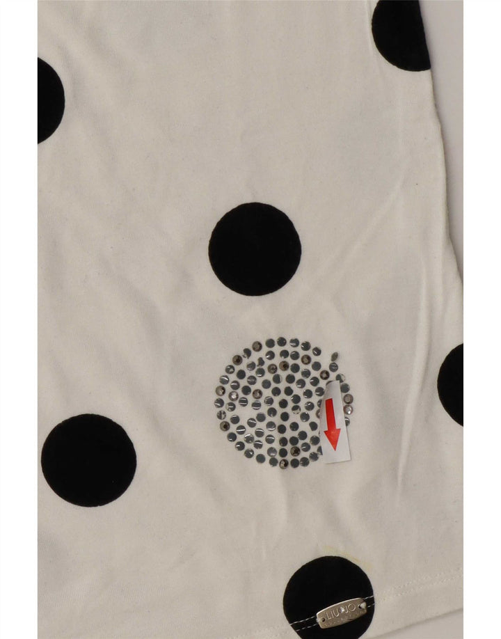 Liu Jo Top Donna Manica Lunga IT 42 Viscosa Pois Bianchi Medi