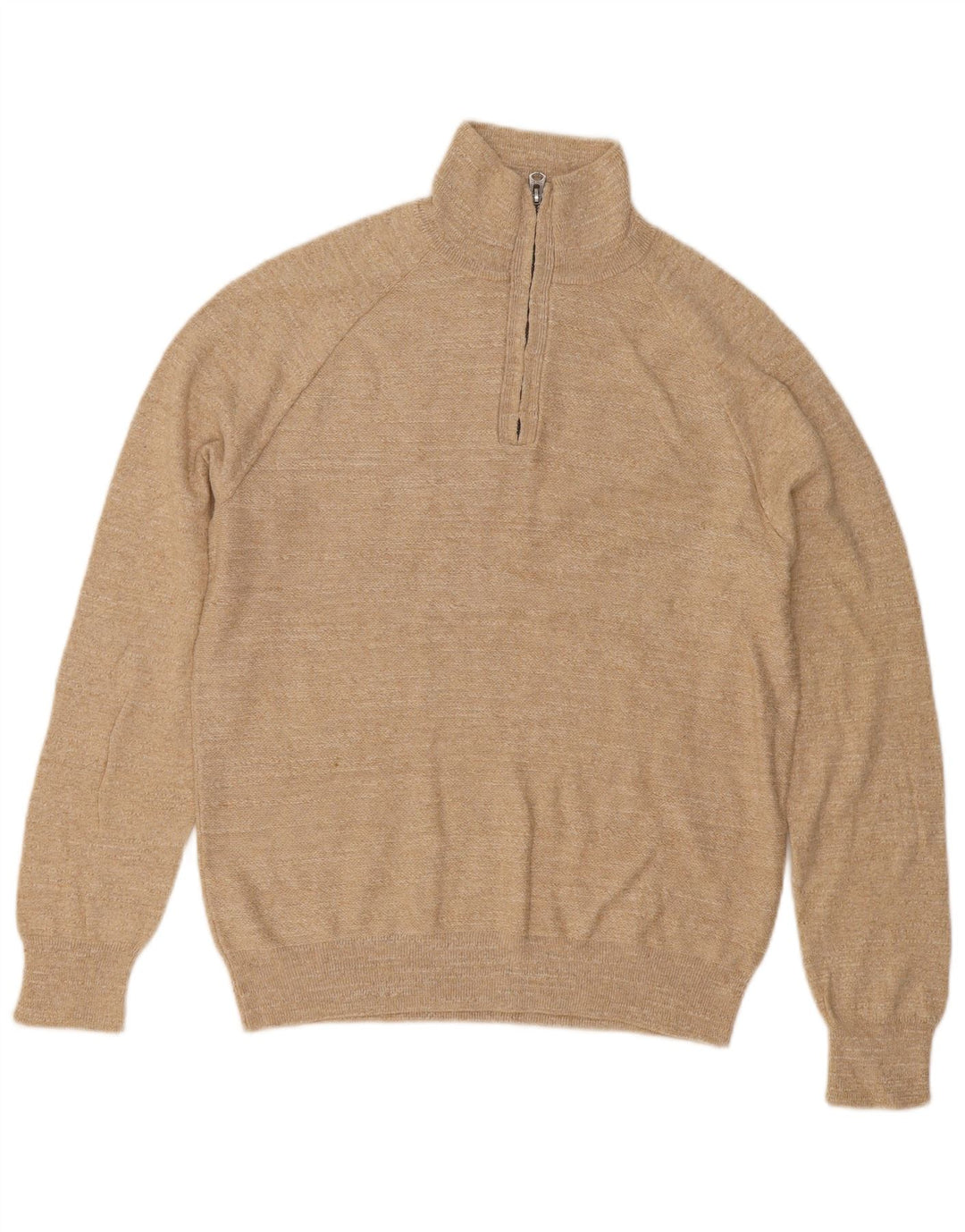 J. Crew Maglione da uomo con zip e collo piccolo in cotone beige