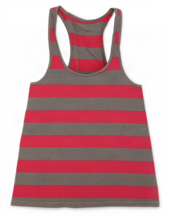 Canottiera grafica da donna Jack Wills UK 8 piccolo cotone a righe grigie