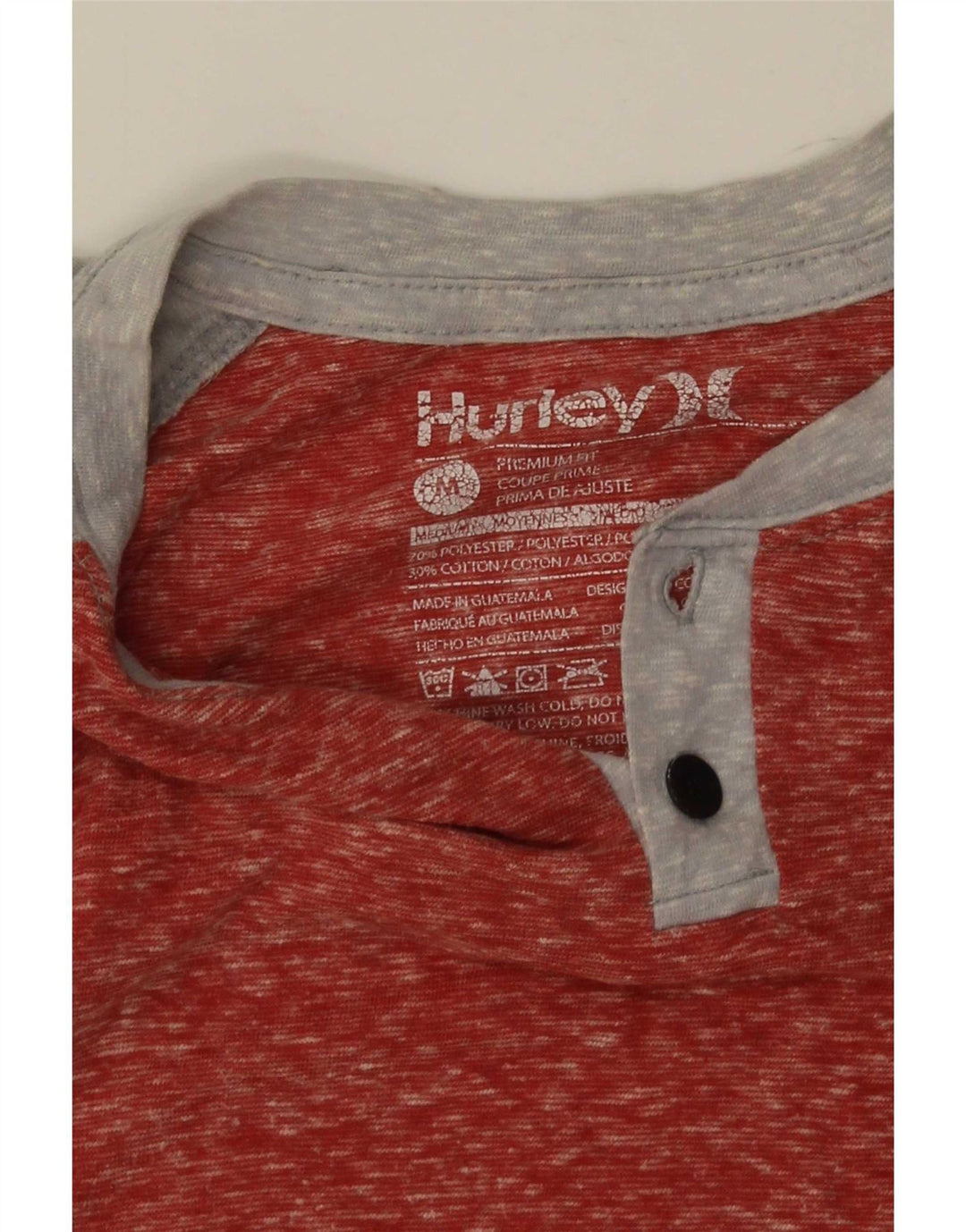 T-shirt da uomo Hurley Top in poliestere color block rosso medio