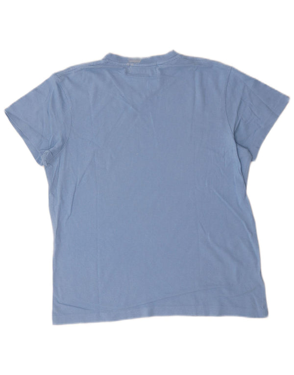 Ralph Lauren Womens T-Shirt Top UK 14 Medium Blue Cotton