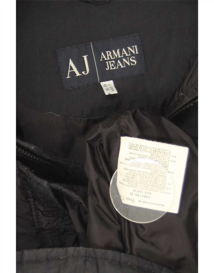 Giacca imbottita da uomo Armani Jeans UK 42 XL nera in poliammide