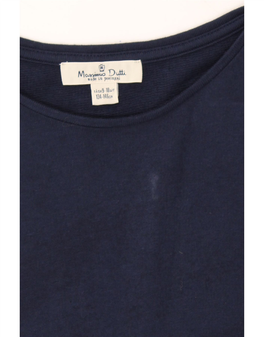 MASSIMO DUTTI Girls Long Sleeve Basic Dress 9-10 Years Navy Blue Cotton Vintage Massimo Dutti and Second-Hand Massimo Dutti from Messina Hembry 