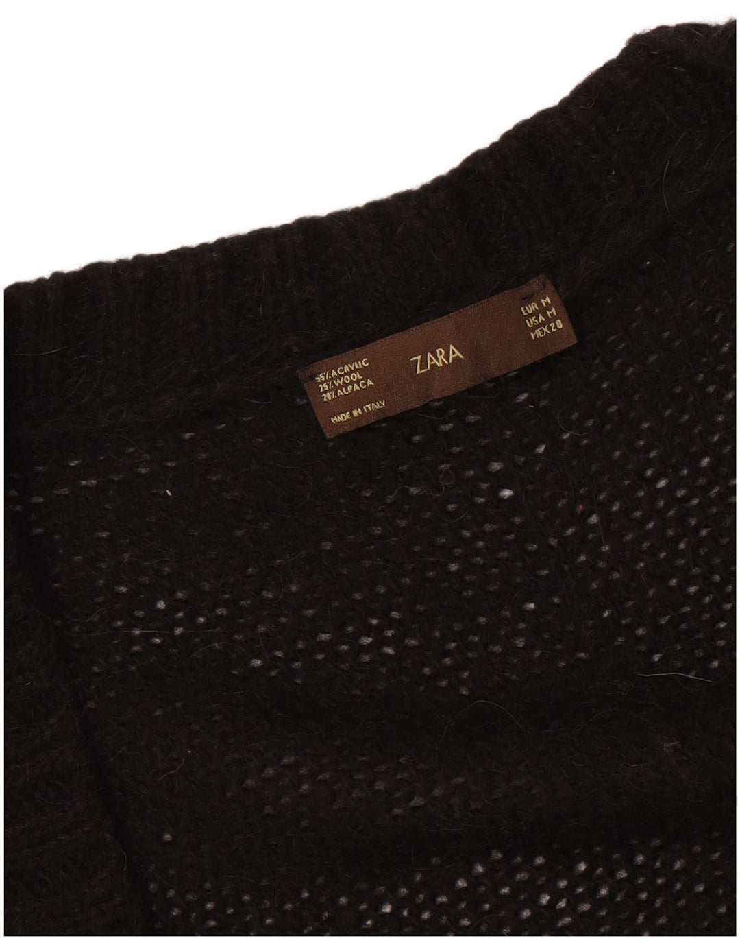 Maglione Bolero aperto corto da donna Zara UK 12 medio nero acrilico