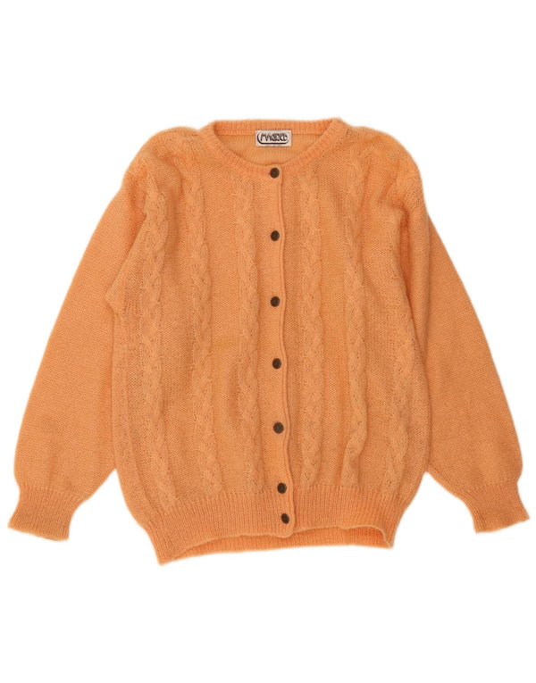 Maglione cardigan da donna vintage UK 16 grande mohair arancione