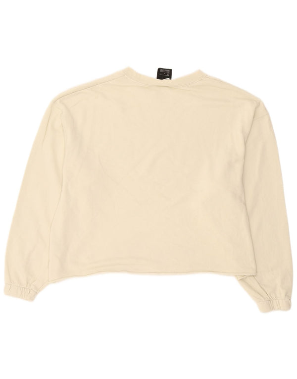 Felpa oversize con grafica Nike da donna, maglione UK 16, grande, cotone beige