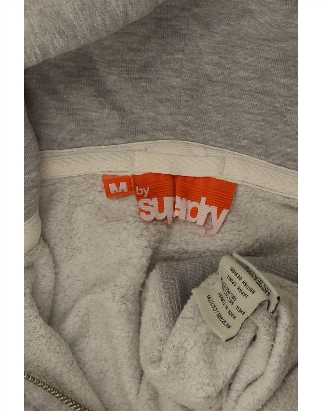 Maglione con cappuccio e zip da uomo Superdry in cotone screziato grigio medio
