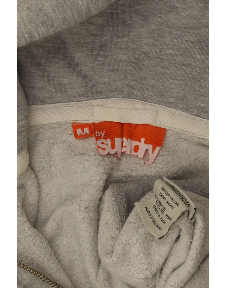 Maglione con cappuccio e zip da uomo Superdry in cotone screziato grigio medio