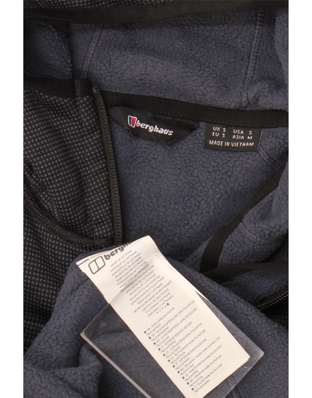 BERGHAUS Maglione con cappuccio e zip da uomo piccolo in poliestere blu navy