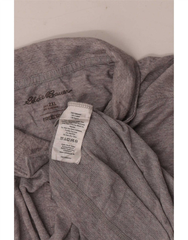 Polo da uomo a maniche corte, vestibilità regolare, Eddie Bauer, 2XL, poliestere grigio
