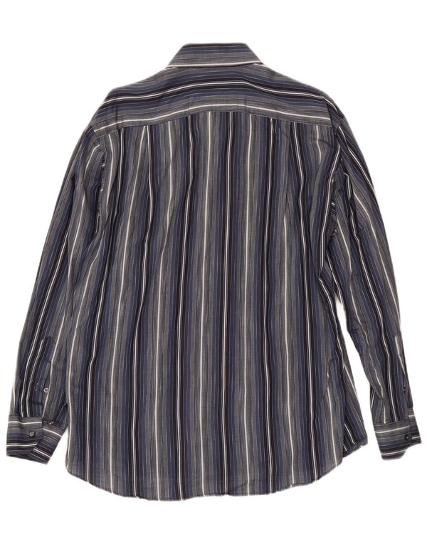Camicia da uomo Roccobarocco taglia 39 15 1/2 media a righe blu navy