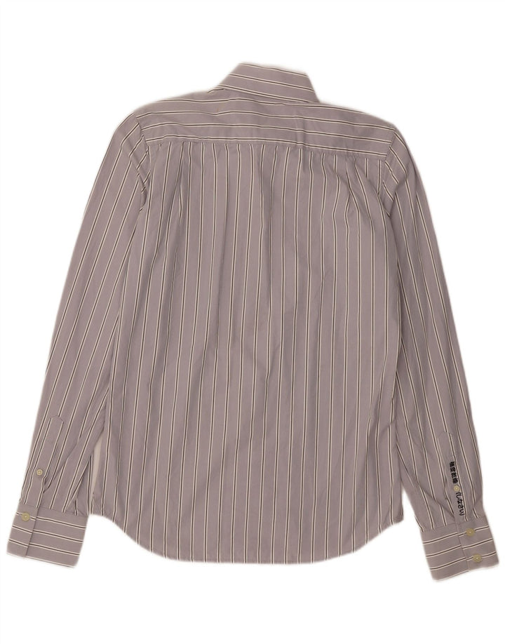 Camicia da uomo Superdry in cotone a righe grigio medio