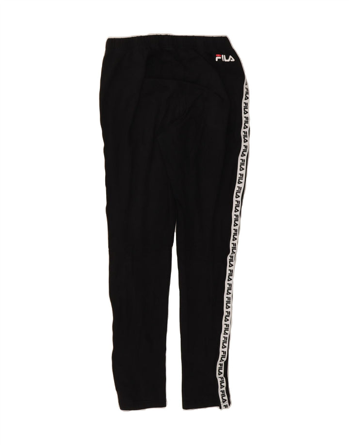 FILA Womens Graphic Leggings UK 14 Large  Black Cotton Vintage Fila and Second-Hand Fila from Messina Hembry 
