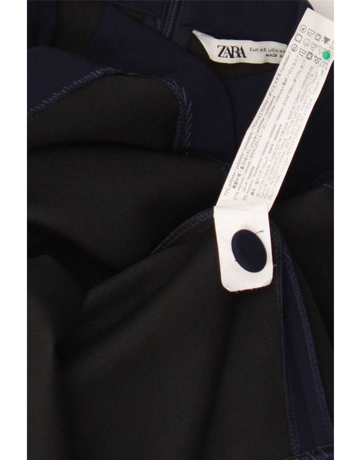 Camicetta a maniche lunghe da donna Zara UK 6 XS poliestere blu navy