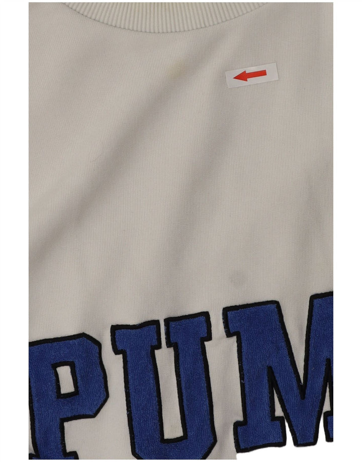 Puma Maglietta grafica da uomo a maniche lunghe XL Blu in cotone color block
