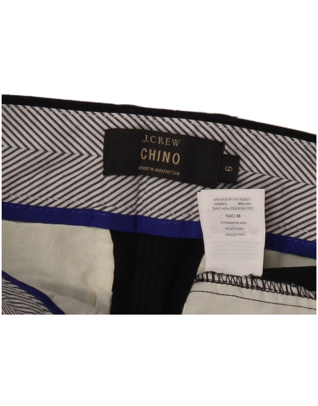 Pantaloncini chino da donna J. Crew US 6 medi W32 cotone blu navy