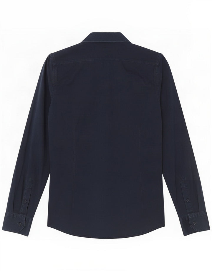 Camicia vintage da uomo taglia 38 media cotone blu navy
