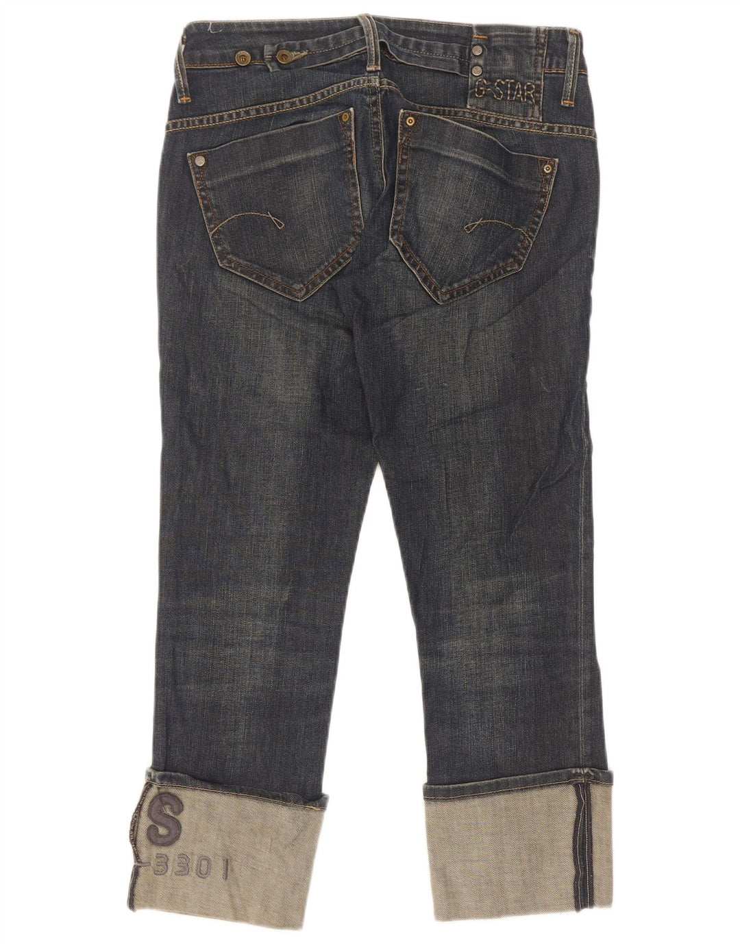 Jeans cropped da donna G-Star W28 L25 cotone blu navy