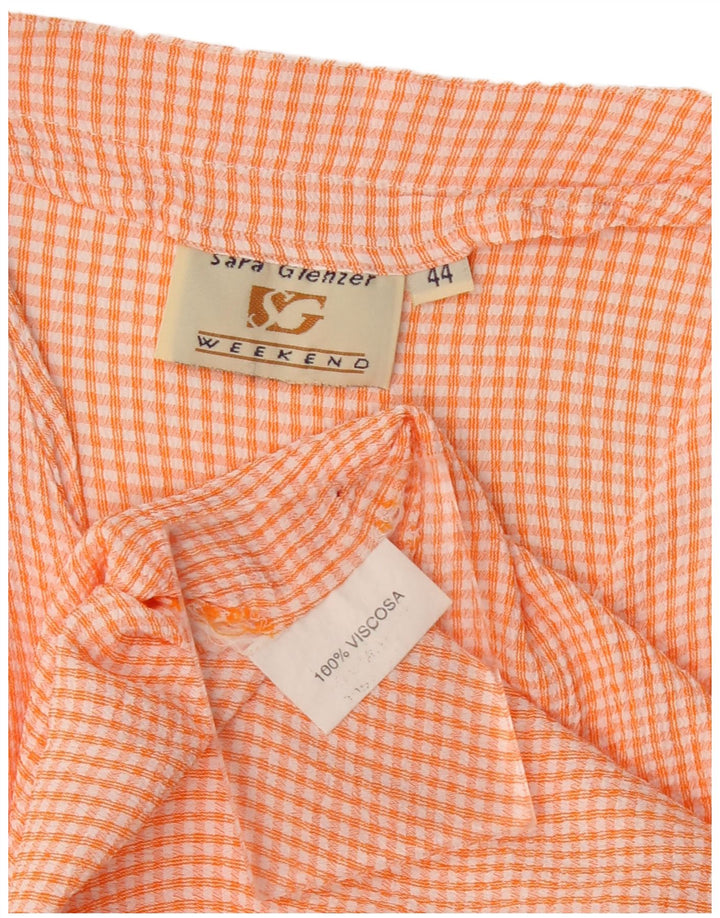 Sara Glenzer Camicia da weekend da donna Camicetta IT 44 Percalle arancione medio