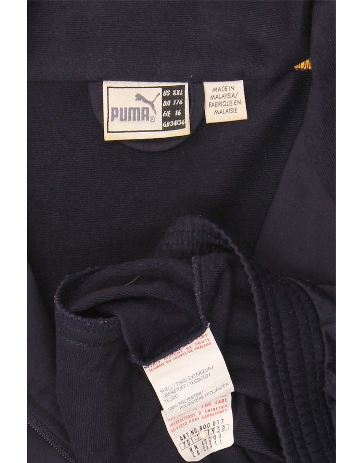 Giacca da tuta da ragazzo Puma 15-16 anni in poliestere color block blu navy