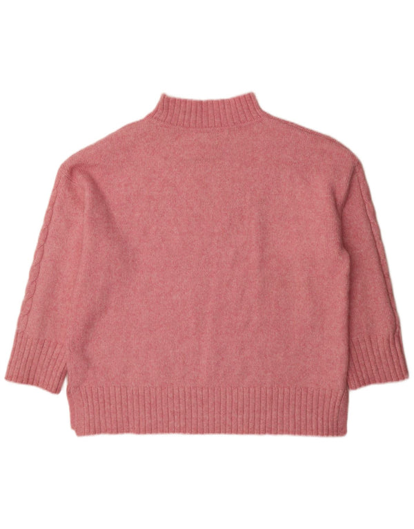 Maglione maglione a collo alto da donna Marks & Spencer UK 16 grande rosa