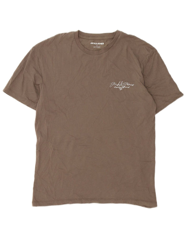 T-shirt da uomo Jack & Jones Top in cotone marrone medio