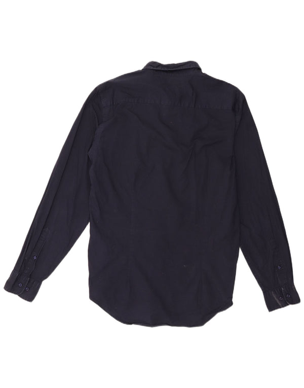 Camicia slim fit da uomo Tommy Hilfiger XL in cotone blu navy