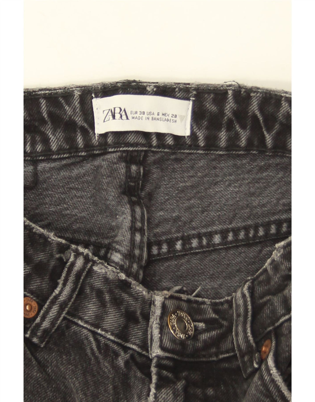 Jeans affusolati effetto consumato ZARA da donna EU 38 piccolo W28 L27 grigio