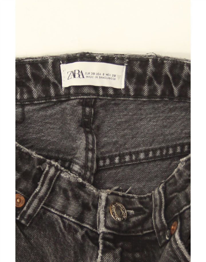 Jeans affusolati effetto consumato ZARA da donna EU 38 piccolo W28 L27 grigio