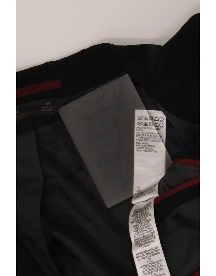 Giacca blazer a 2 bottoni Marks & Spencer da uomo UK 46 3XL lana nera