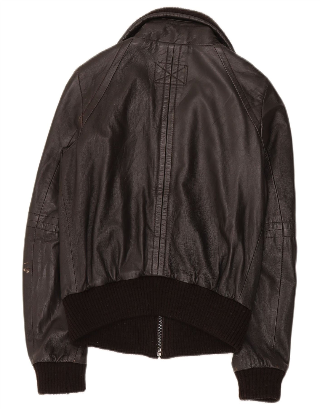 Giacca in pelle da donna Zara UK 10 piccola in pelle marrone
